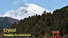  Presentation with mount fuji - Audience pleasing theme consisting of mount fuji and lake ashi backdrop and a tawny brown colored foreground