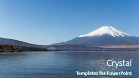  Presentation with mount fuji - PPT layouts enhanced with mount-fuji-and-lake-yamanaka background and a ocean colored foreground