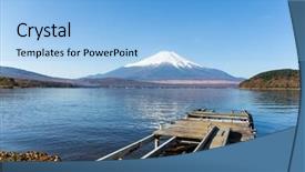  Presentation with mount fuji - Colorful presentation enhanced with mount fuji and lake yamanaka backdrop and a light blue colored foreground