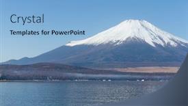  Presentation with mount fuji - Audience pleasing presentation consisting of mount-fuji-and-lake-yamanashi backdrop and a light blue colored foreground