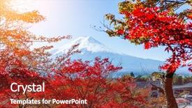  Presentation with mount fuji - Beautiful slides featuring mount fuji and red maple backdrop and a tawny brown colored foreground