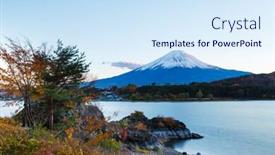  Presentation with mount fuji - PPT layouts enhanced with mount fuji from kawaguchiko lake background and a sky blue colored foreground
