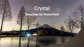  Presentation with mount fuji - Audience pleasing PPT layouts consisting of mount fuji fujisan with star backdrop and a gray colored foreground