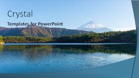  Presentation with mount fuji - Cool new theme with mount-fuji-in-saiko-lake backdrop and a light blue colored foreground