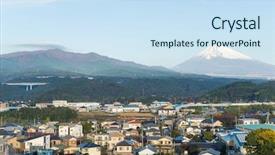  Presentation with mount fuji - Slide set consisting of mount fuji in shizuoka city background and a sky blue colored foreground