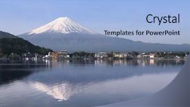  Presentation with mount fuji - PPT layouts consisting of mount fuji japan background and a light blue colored foreground