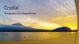  Presentation with mount fuji - Amazing PPT theme having mount fuji sunset japan backdrop and a light blue colored foreground