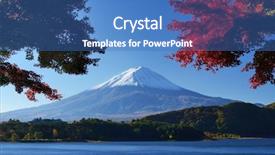  Presentation with mount fuji - Presentation theme featuring mount fuji with autumn colors background and a teal colored foreground