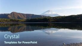  Presentation with mount fuji - Beautiful slide set featuring mount-fuji backdrop and a ocean colored foreground