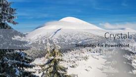  Presentation with green mountains - Slides with mount goverla ukraine beautiful winter landscape in the mountains tops of mountains covered with snow and green firs at the foothills background and a light blue colored foreground