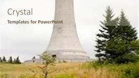  Presentation with veterans - PPT theme with mount-greylock-veterans-war-memorial background and a lemonade colored foreground