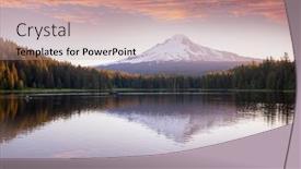  Presentation with beautiful landscapes - Slide set having mount-hood-reflection-in-trillium background and a coral colored foreground