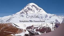  Presentation with sky blue - PPT theme featuring mount-kazbek-in-georgia-against background and a light blue colored foreground