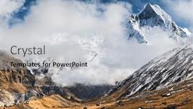  Presentation with himalaya - Presentation theme having mount-machhapuchhre-view-from-annapurna background and a light gray colored foreground
