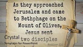  Presentation with disciples - Theme featuring olives jesus sent two disciples background and a mint green colored foreground
