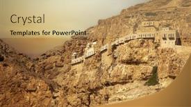  Presentation with jesus - Cool new PPT theme with mount-of-the-temptation backdrop and a coral colored foreground