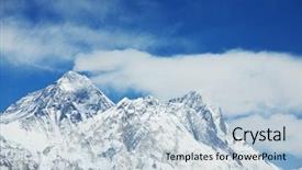  Presentation with everest - PPT theme featuring mount peak everest background and a lemonade colored foreground