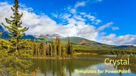  Presentation with pine trees - Slide set featuring mount-pyramid-is-covered background and a tawny brown colored foreground