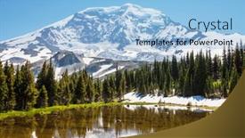  Presentation with national - Cool new presentation theme with mount-rainier-national-park-washington backdrop and a light blue colored foreground