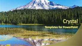  Presentation with national - Theme with mount-rainier-national-park-washington background and a tawny brown colored foreground