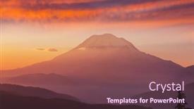  Presentation with sunrise - Presentation theme consisting of mount-rainier-national-park background and a  colored foreground