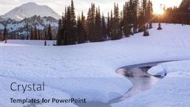  Presentation with sunrise - Presentation consisting of mount-rainier-national-park background and a  colored foreground