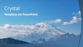  Presentation with sunrise - PPT theme with mount-rainier-national-park background and a teal colored foreground