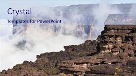  Presentation with mount kinabalu - PPT theme consisting of mount roraima landscape with clouds background and a light blue colored foreground