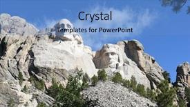  Presentation with mount rushmore - Presentation theme consisting of mount rushmore national memorial is background and a teal colored foreground