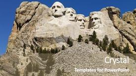  Presentation with mount rushmore - Colorful presentation theme enhanced with mount rushmore national memorial backdrop and a coral colored foreground