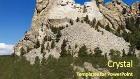  Presentation with mount rushmore - Presentation theme having mount rushmore national memorial background and a tawny brown colored foreground