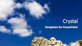  Presentation with mount rushmore - Presentation enhanced with mount rushmore national memorial background and a ocean colored foreground