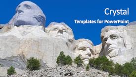  Presentation with mount rushmore - PPT theme with mount rushmore national memorial background and a teal colored foreground