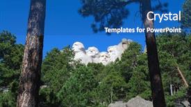  Presentation with mount rushmore - Slide deck with mount rushmore national memorial background and a ocean colored foreground