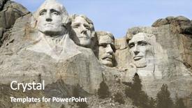  Presentation with dakota - Slide set having mount rushmore national monument south background and a gray colored foreground