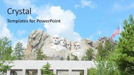  Presentation with dakota - Colorful PPT theme enhanced with mount rushmore national monument backdrop and a light blue colored foreground