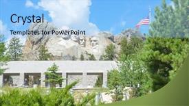  Presentation with mount rushmore - Cool new PPT theme with mount rushmore national monument backdrop and a light blue colored foreground