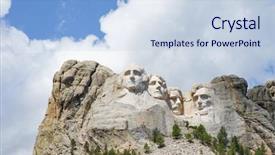  Presentation with mount rushmore - Presentation theme featuring mount rushmore national monument background and a light blue colored foreground