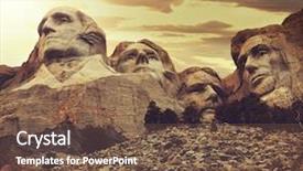  Presentation with mount rushmore - Theme featuring mount rushmore background and a tawny brown colored foreground