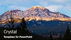  Presentation with sunset - Presentation theme having mount-shasta-at-sunset background and a black colored foreground