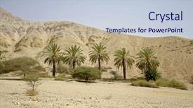  Presentation with landscape desert - Presentation theme consisting of mount sinai - palm trees in desert landscape background and a lemonade colored foreground
