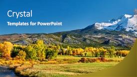  Presentation with rocky mountains - Beautiful presentation theme featuring  backdrop and a  colored foreground