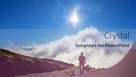  Presentation with beautiful landscapes - Theme having mount-taranaki-mount-egmont background and a light blue colored foreground