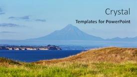  Presentation with beautiful landscapes - Amazing presentation design having mount-taranaki-mount-egmont backdrop and a light blue colored foreground