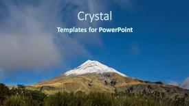  Presentation with beautiful landscapes - PPT theme having mount-taranaki-mount-egmont background and a ocean colored foreground