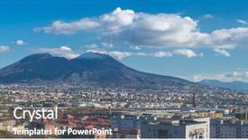  Presentation with modern - Theme having mount vesuvius on bacground background and a gray colored foreground