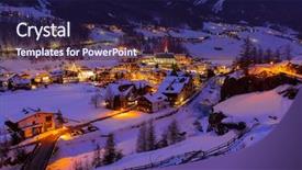 Presentation with ice mountain - Colorful PPT theme enhanced with mountains ski resort solden austria backdrop and a navy blue colored foreground