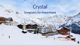  Presentation with house snow mountain - Presentation theme having mountains ski resort solden austria background and a light blue colored foreground