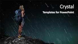  Presentation with mountain top - Cool new slide deck with mountain and enjoying night backdrop and a black colored foreground