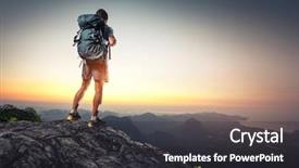  Presentation with mountain top - Presentation enhanced with mountain and enjoying sunrise background and a dark gray colored foreground